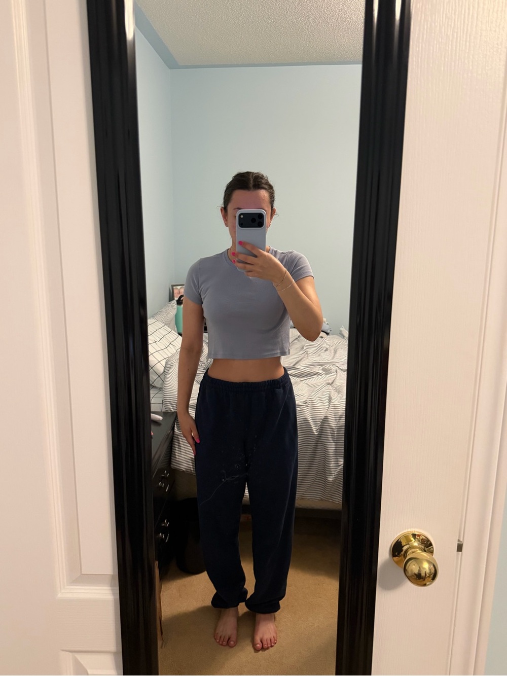 Fruit of the Loom Navy Jogger Sweatpants with adjustable waists